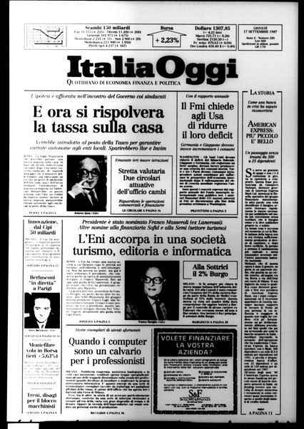 Italia oggi : quotidiano di economia finanza e politica